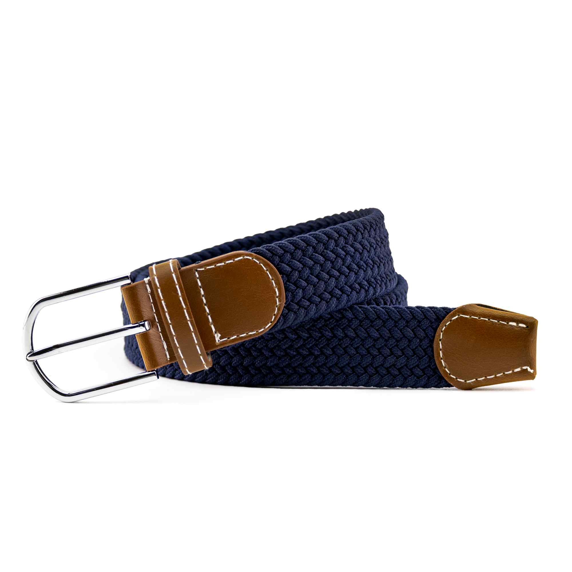Cinturón trenzado extensible y elástico 110 cm azul marino - imagen 2