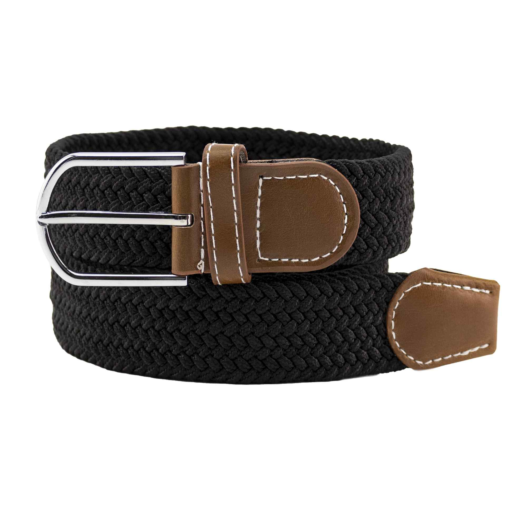 Cinturón trenzado extensible y elástico 110 cm negro - imagen 3
