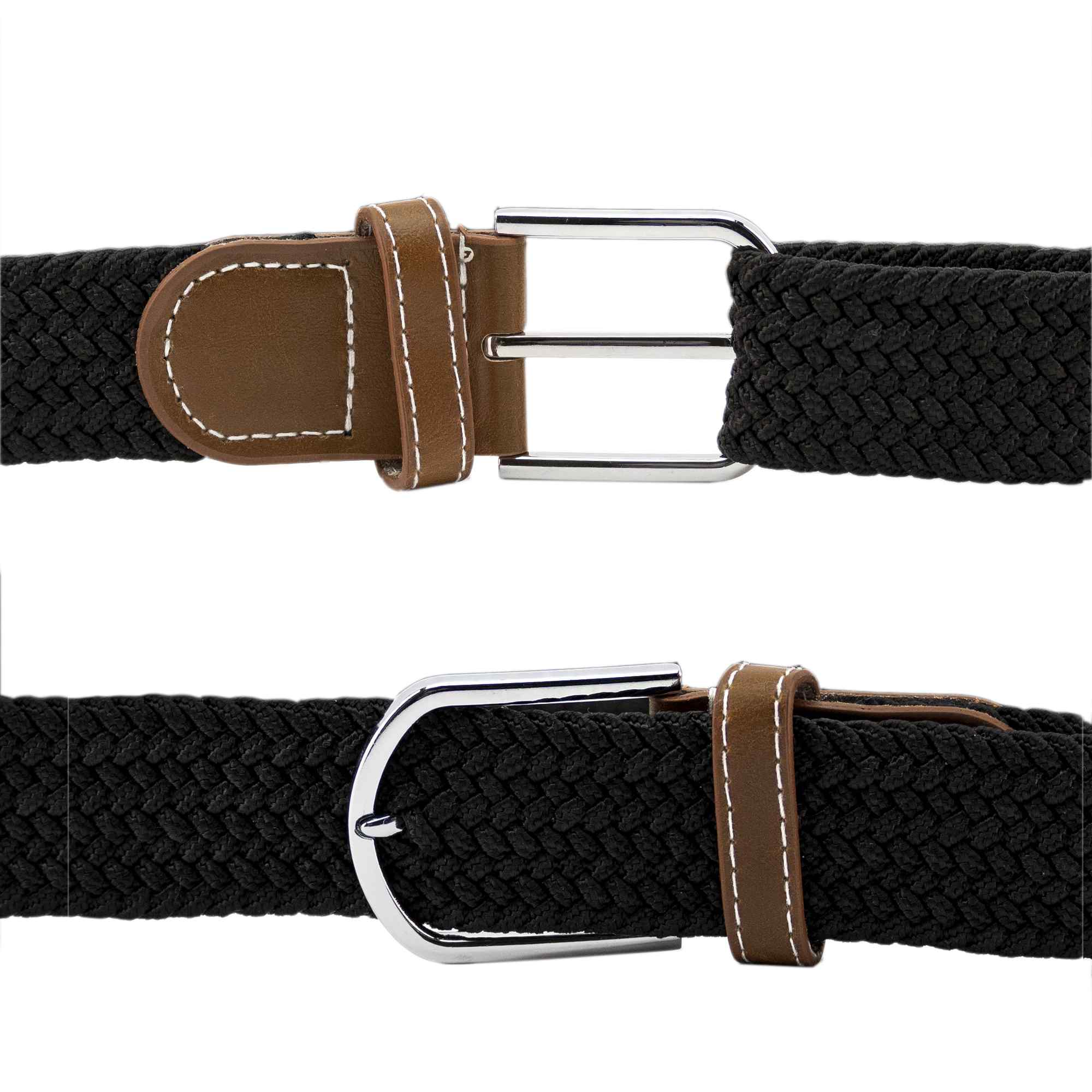 Cinturón trenzado extensible y elástico 110 cm negro - imagen 4