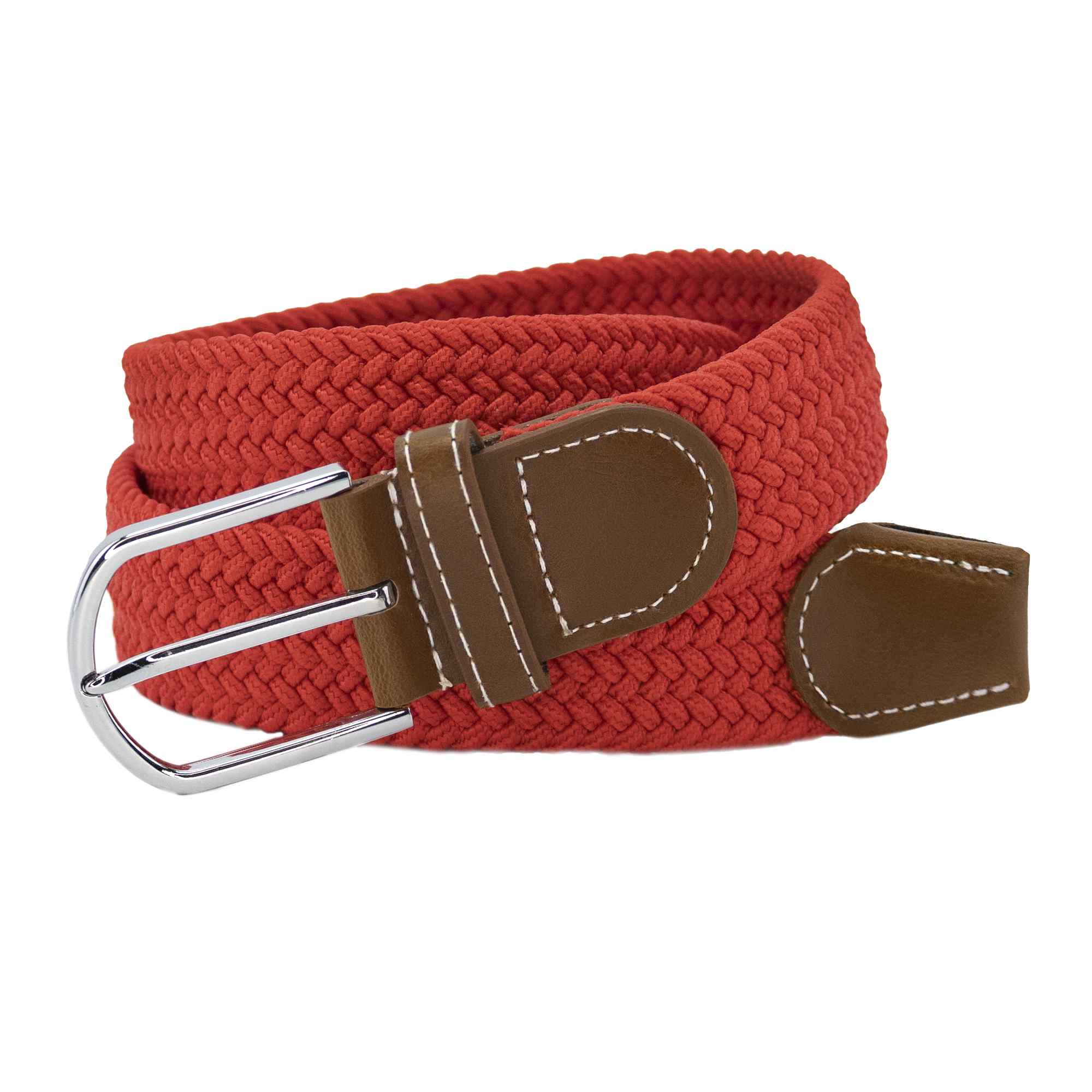 Cinturón trenzado extensible y elástico 110 cm rojo - imagen 2