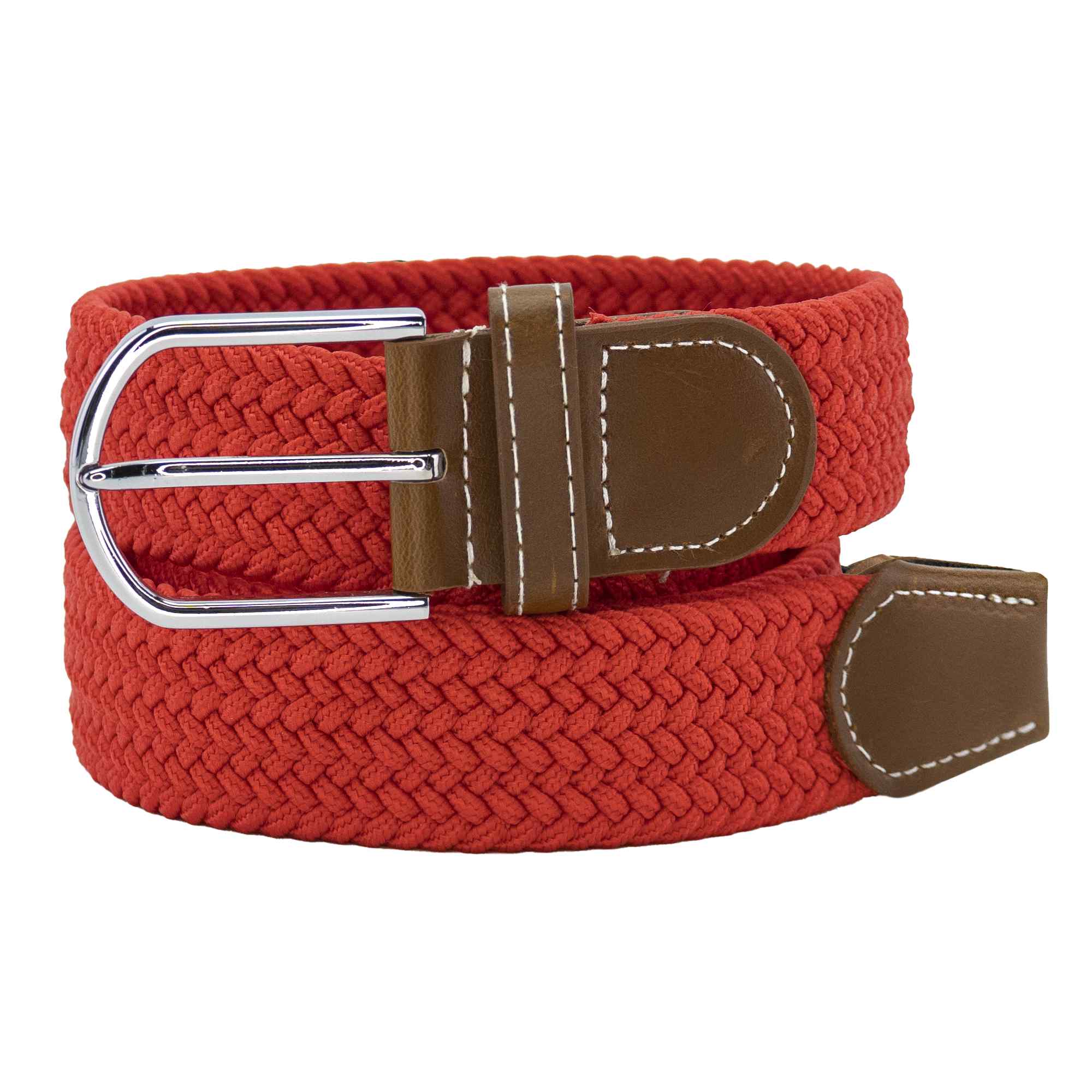 Cinturón trenzado extensible y elástico 110 cm rojo - imagen 3