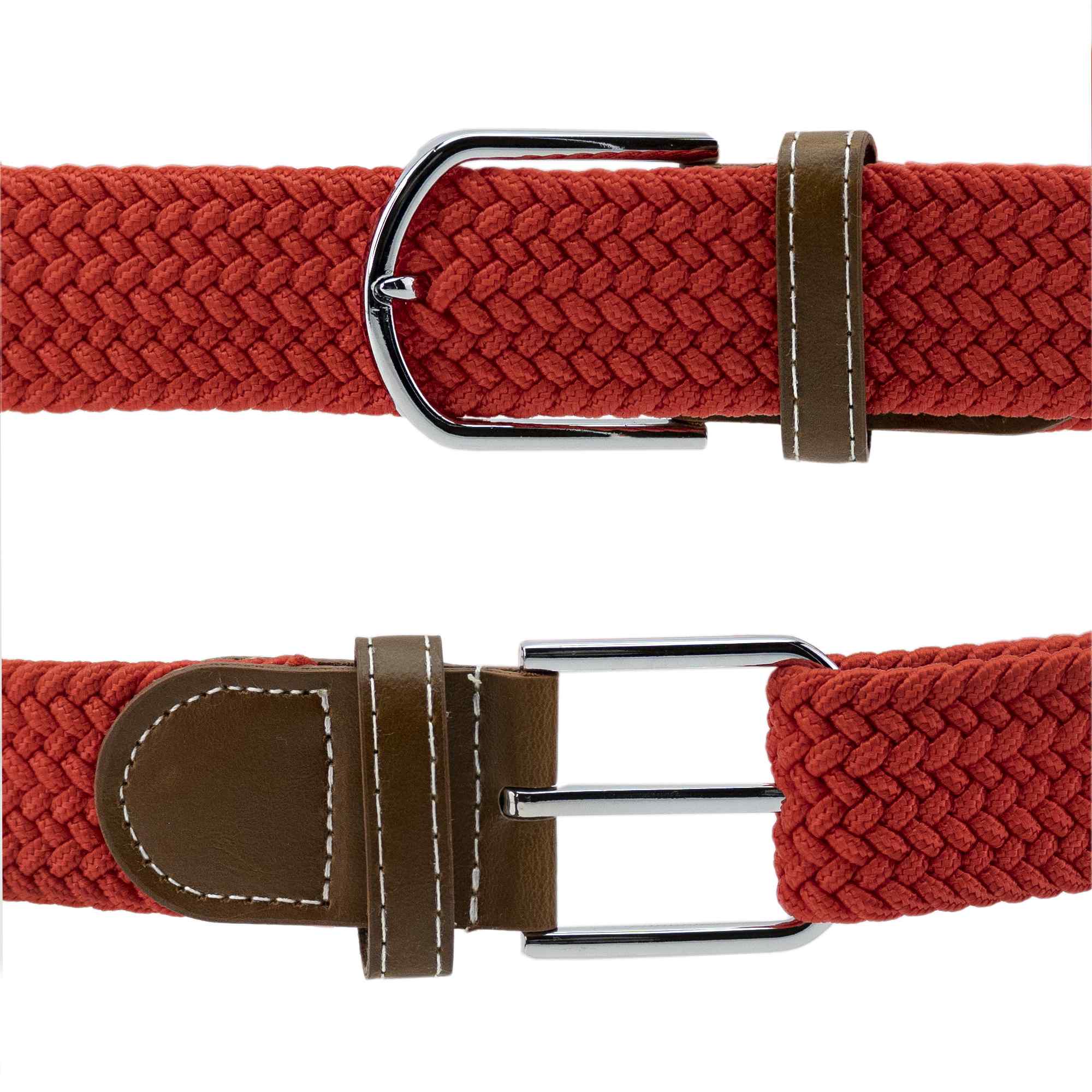 Cinturón trenzado extensible y elástico 110 cm rojo - imagen 4