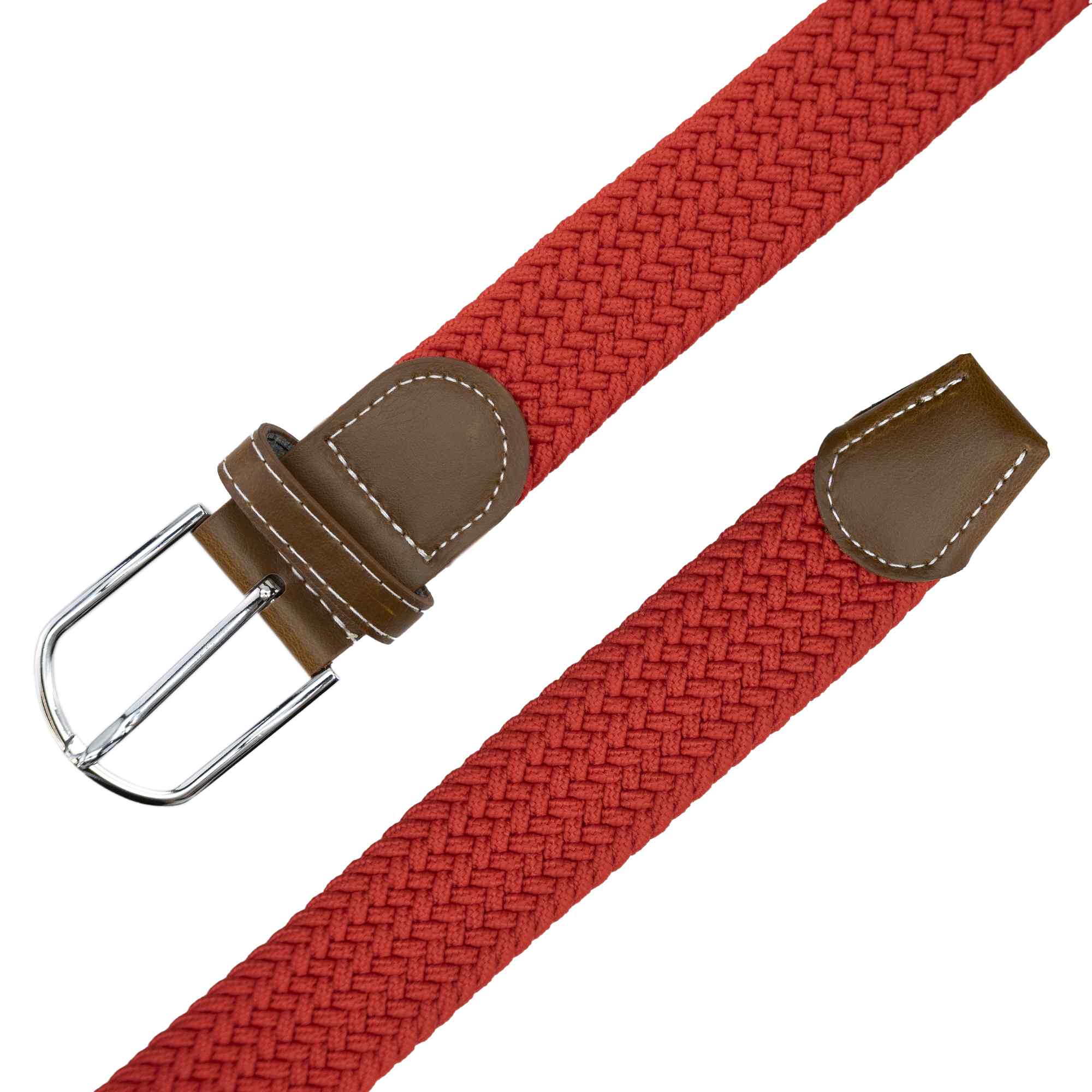 Cinturón trenzado extensible y elástico 110 cm rojo - imagen 5