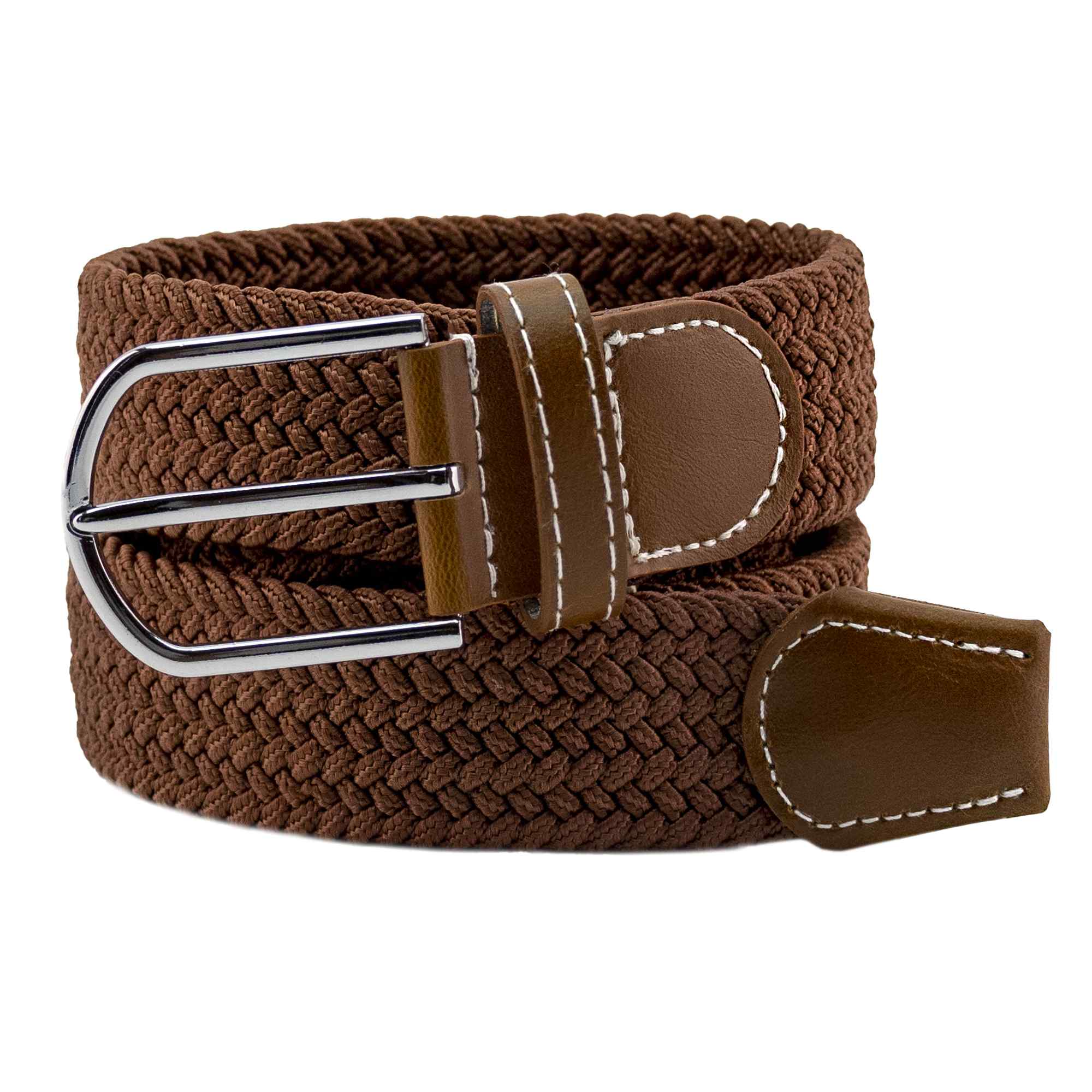 Cinturón trenzado extensible y elástico 110 cm marron - imagen 3