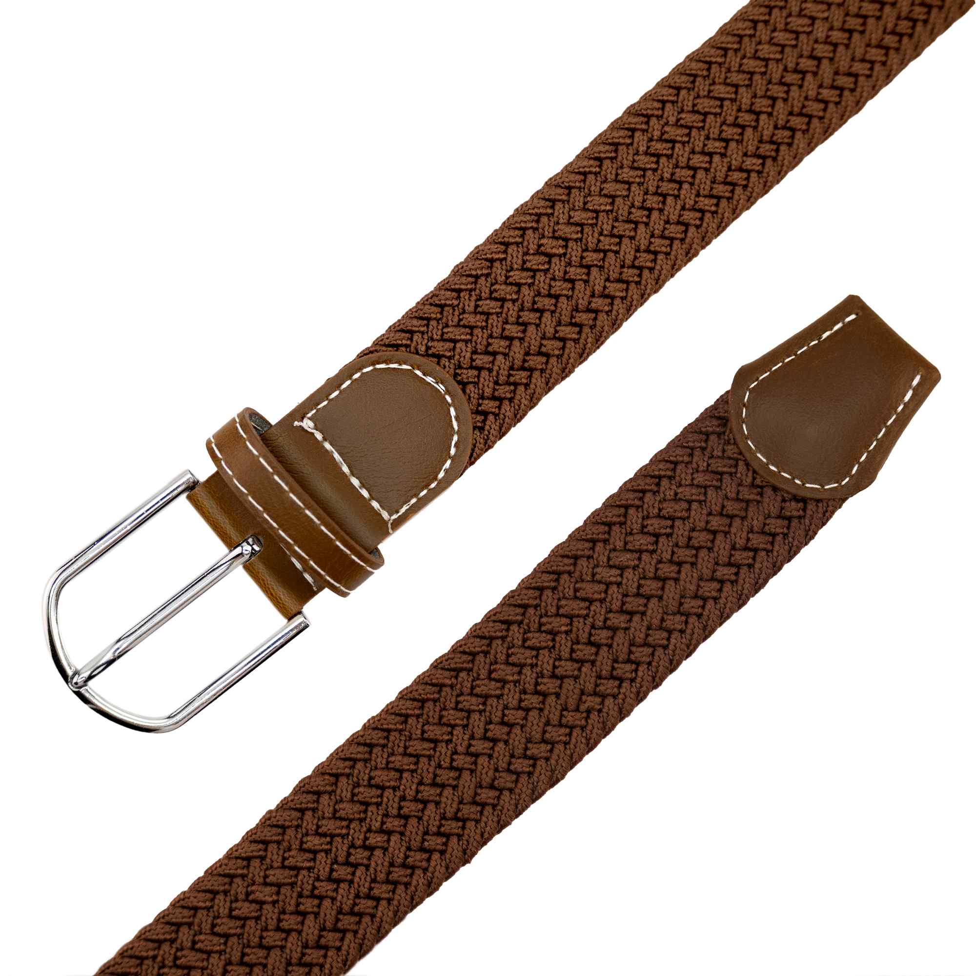 Cinturón trenzado extensible y elástico 110 cm marron - imagen 5