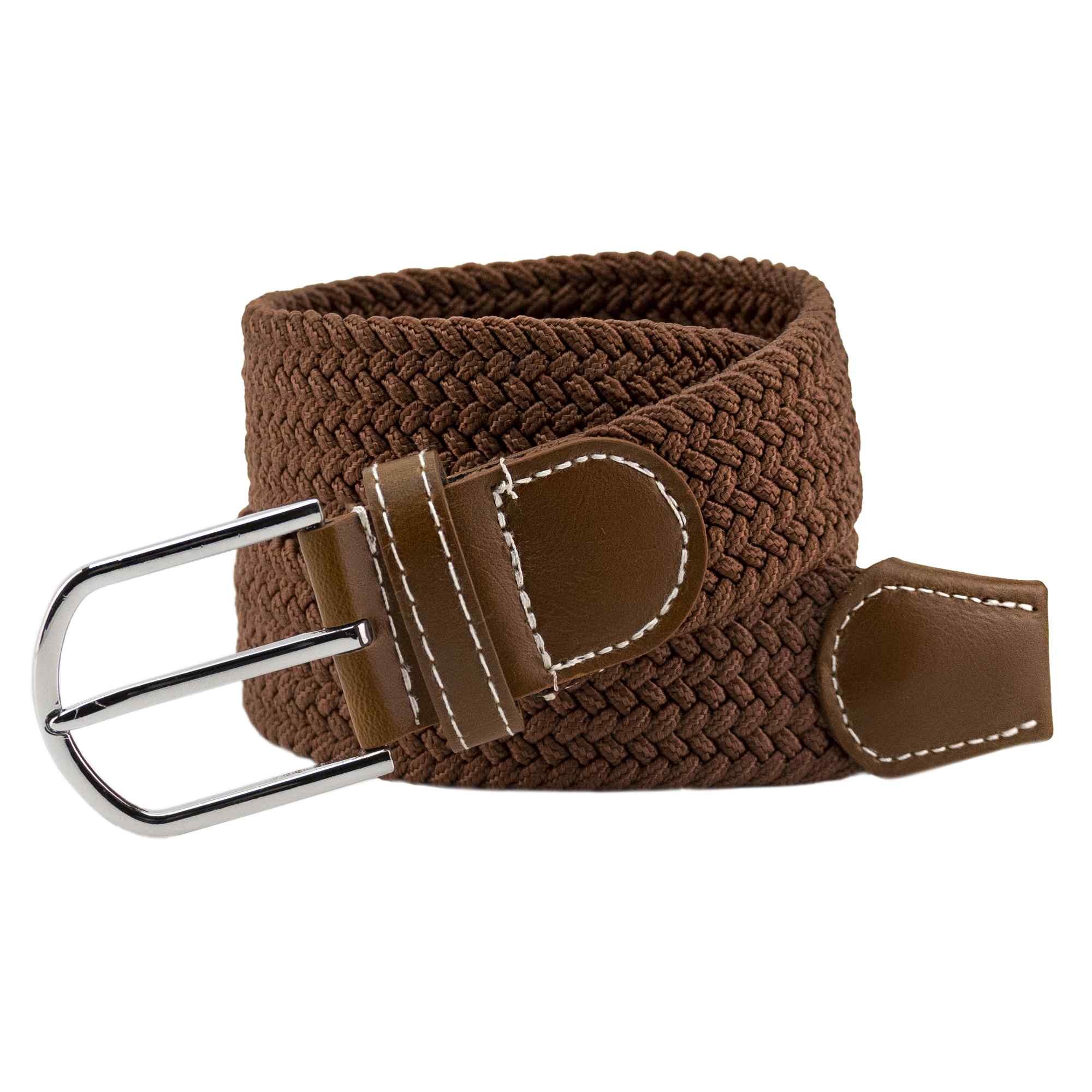 Cinturón trenzado extensible y elástico 110 cm marron - imagen 2