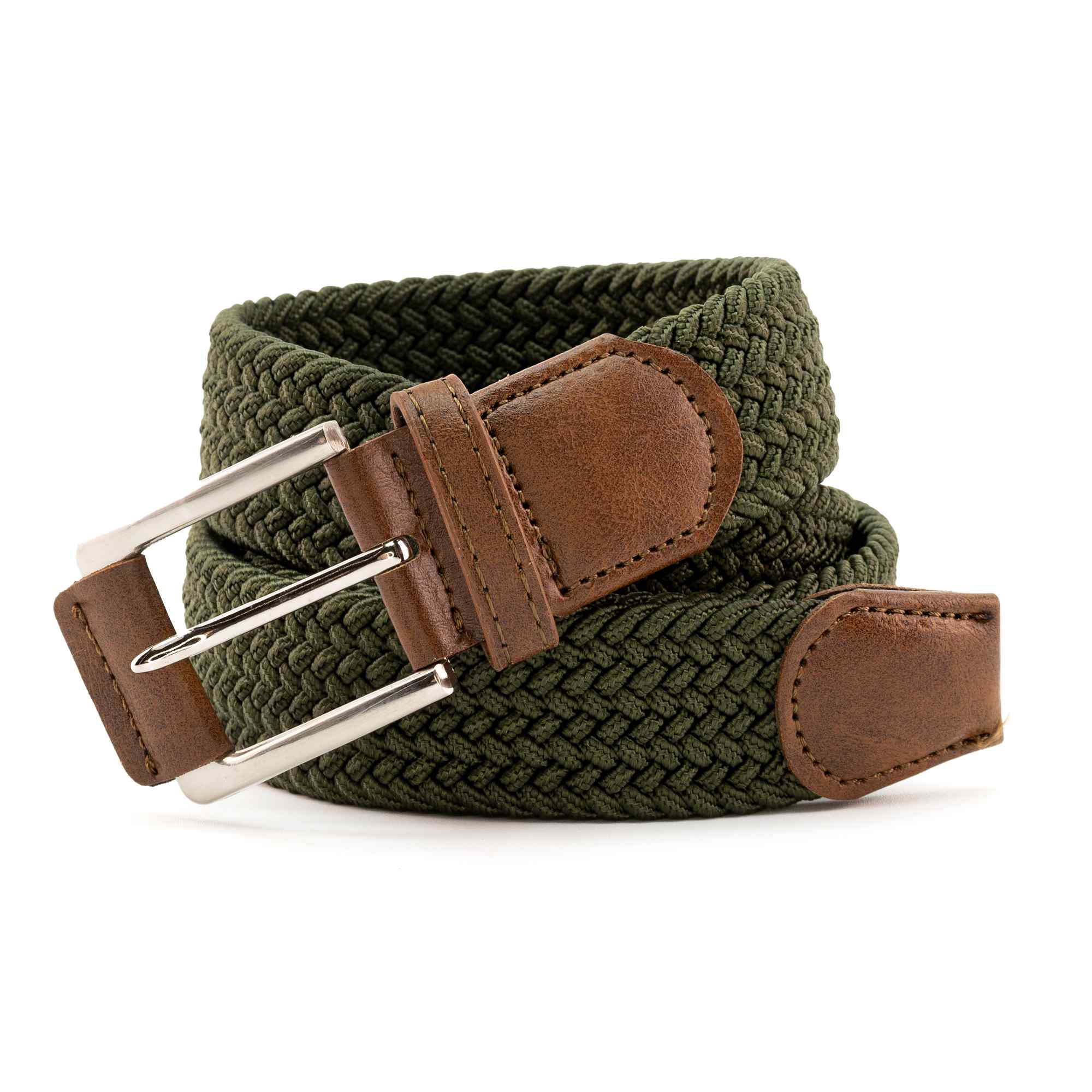 Cintur n Trenzado El stico 100cm Verde Hebilla Acabada En Cuero Cintur n Trenzado El stico 100cm Verde Hebilla Acabada En Cuero