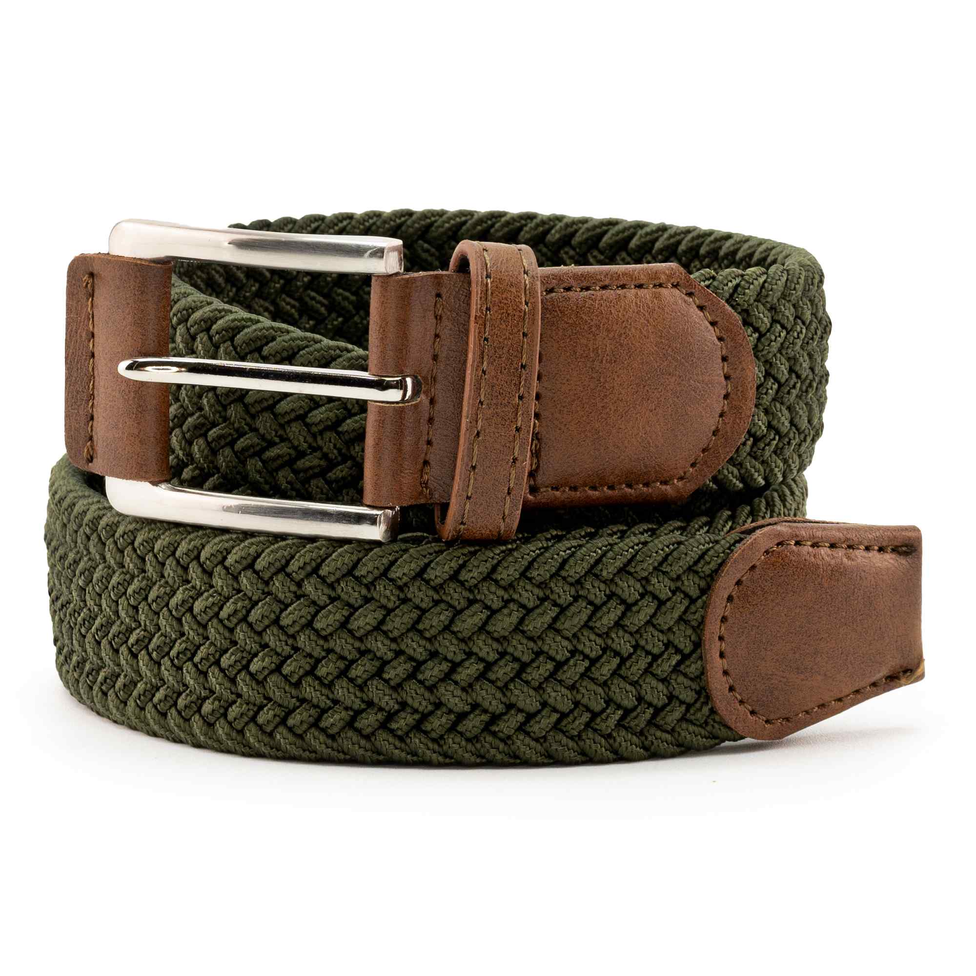 Cintur n Trenzado El stico 100cm Verde Hebilla Acabada En Cuero Cintur n Trenzado El stico 100cm Verde Hebilla Acabada En Cuero