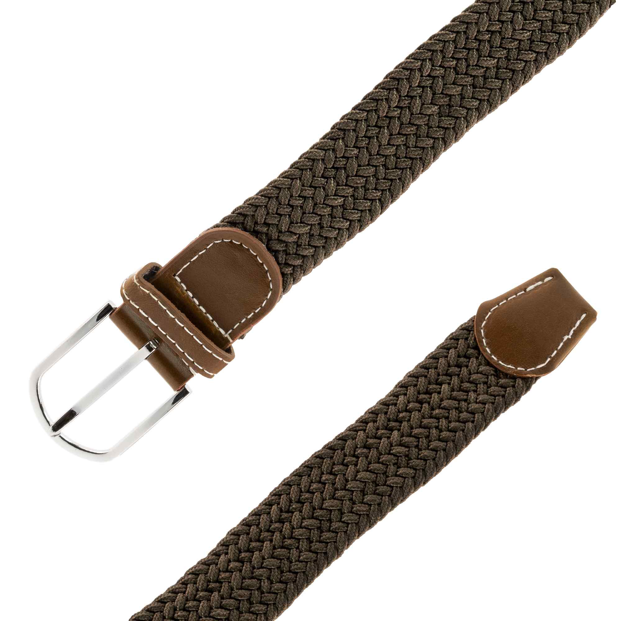 Cinturón trenzado extensible y elástico 110 cm ocre - imagen 4