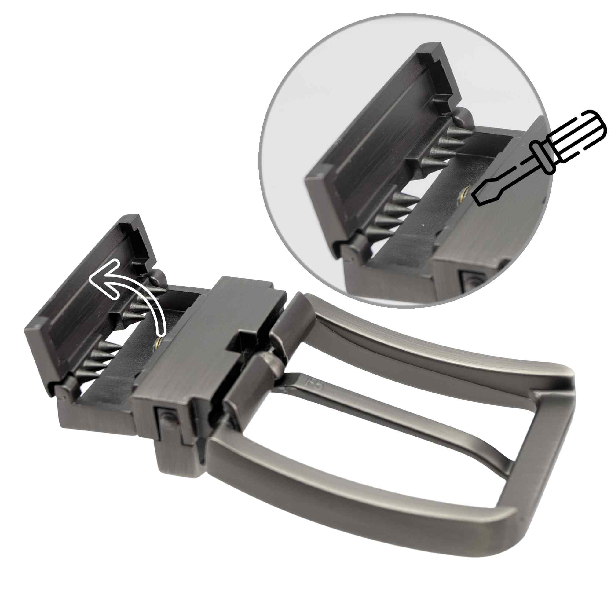 Hebilla reversible de cinturón, hebilla rectangular, hebilla metalica - imagen 6