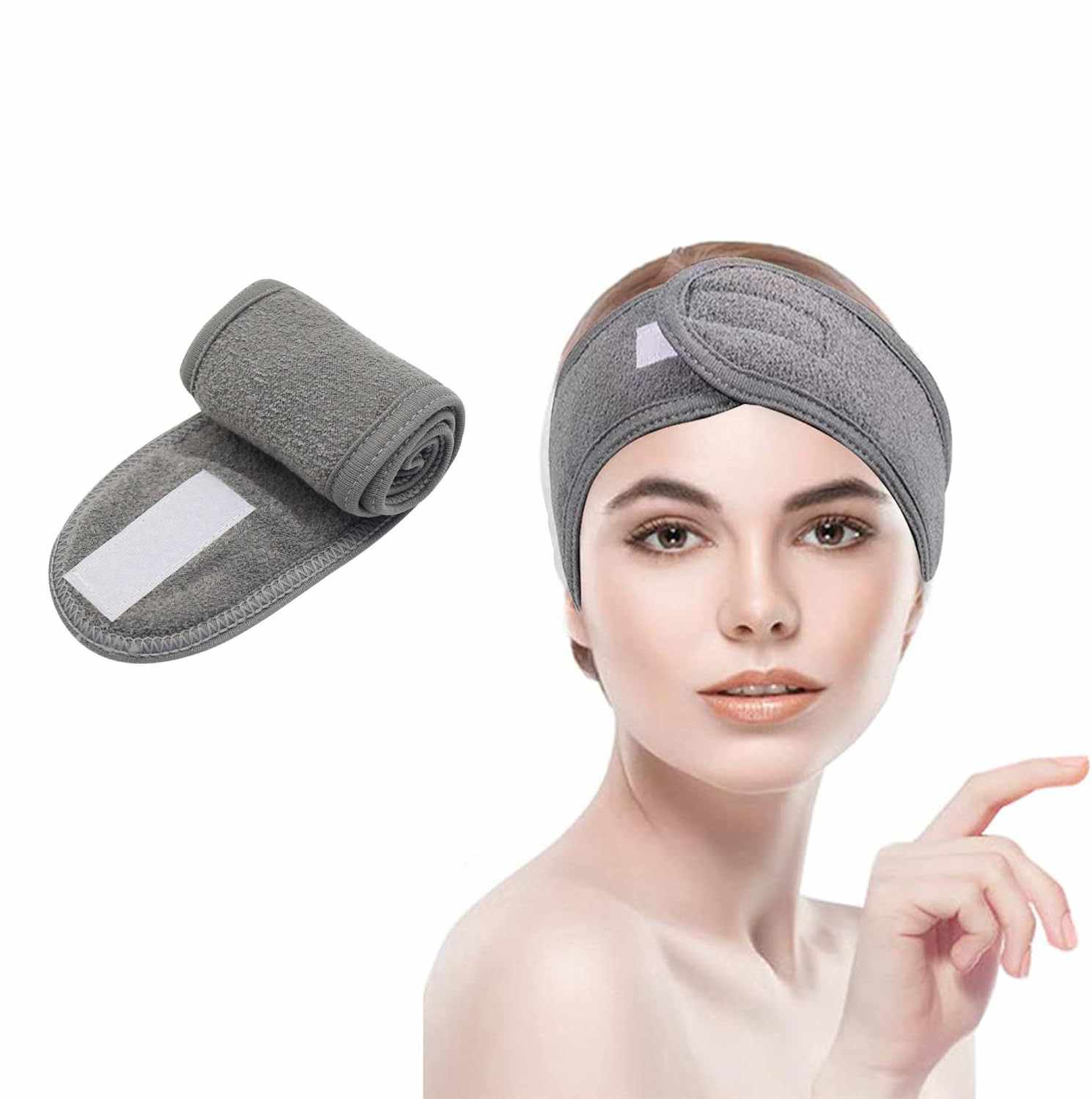 Diadema de Maquillaje para Lavado de Cara Gris