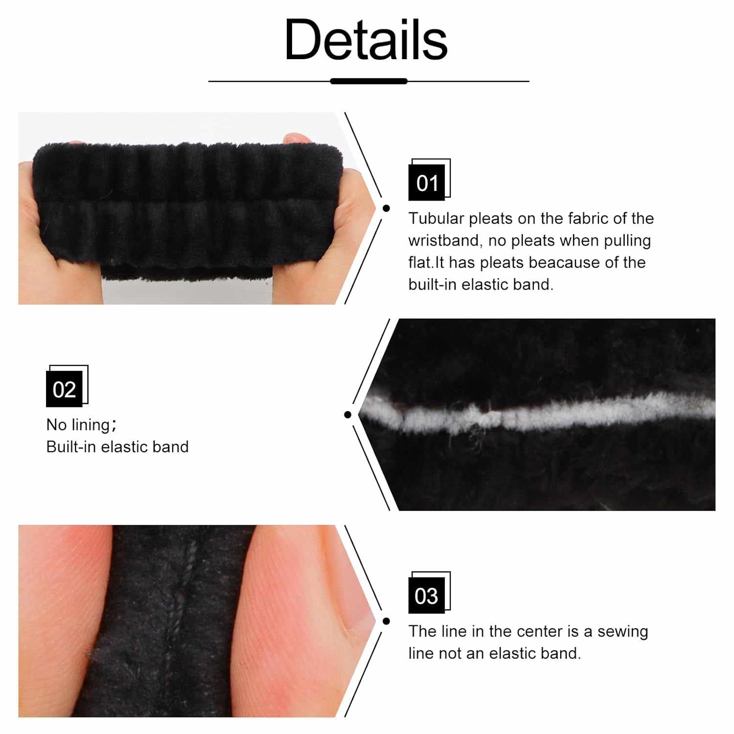 Diadema de spa para maquillaje facial en forma de lazo con muñequeras rosa palo - imagen 7