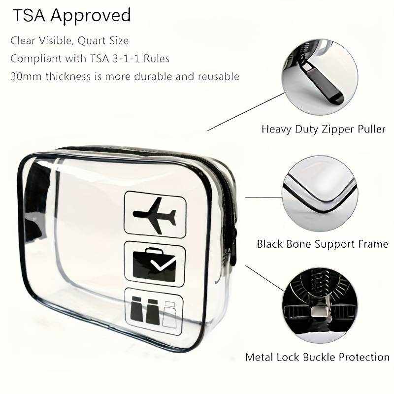 Bolsa de aseo para Avion, Neceser de viaje Viaje, Transparente - imagen 3