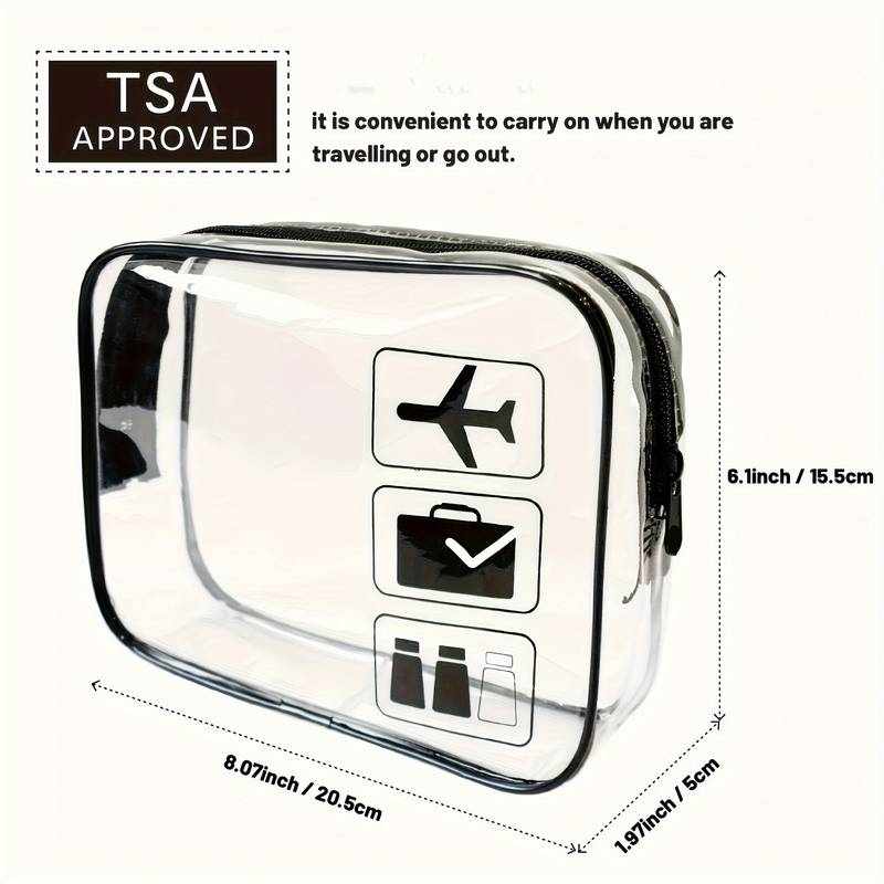 Bolsa de aseo para Avion, Neceser de viaje Viaje, Transparente - imagen 4