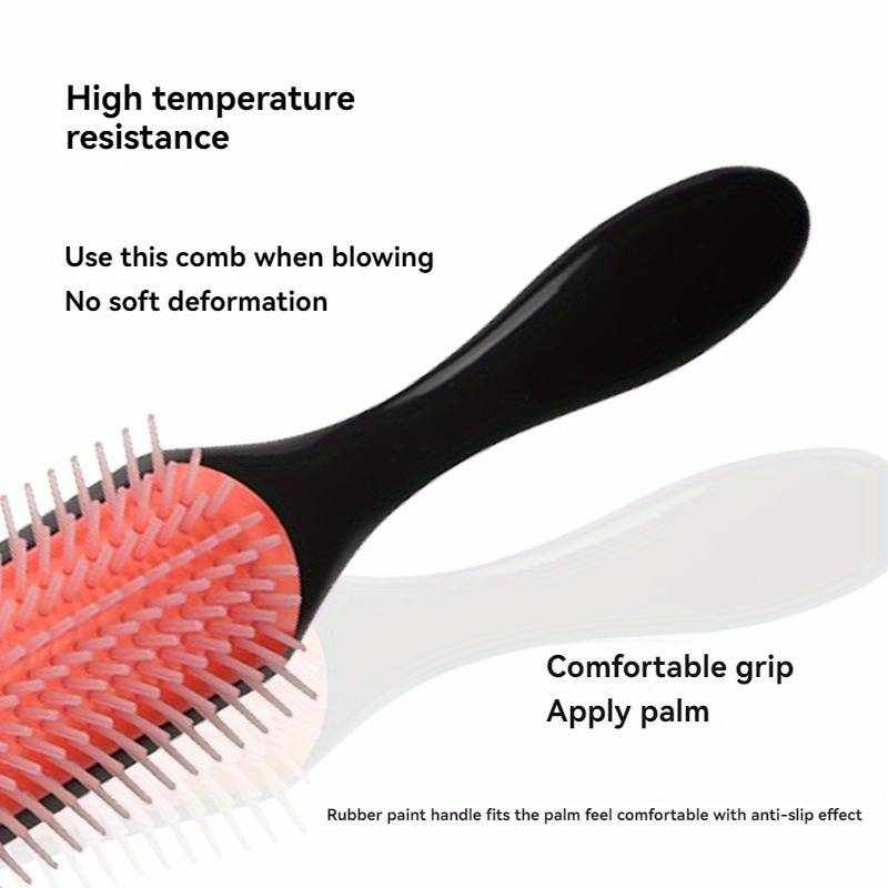 Cepillo Pelo Rizado de 9 Hileras, Peine Pelo Rizado, Hair Brush para Curly Rizos - Rojo - imagen 5
