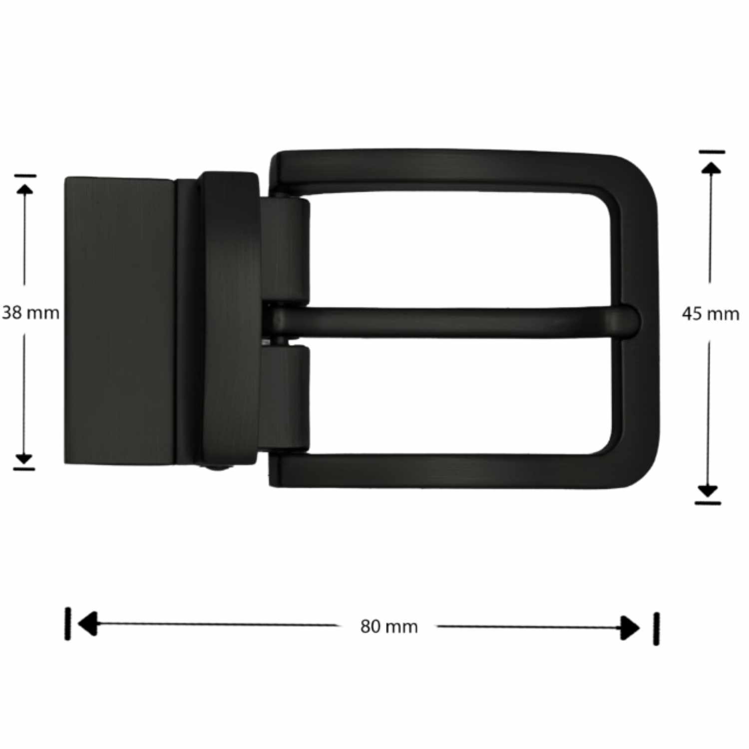Hebilla reversible de cinturón, hebilla rectangular, hebilla giratoria - Negra - imagen 4