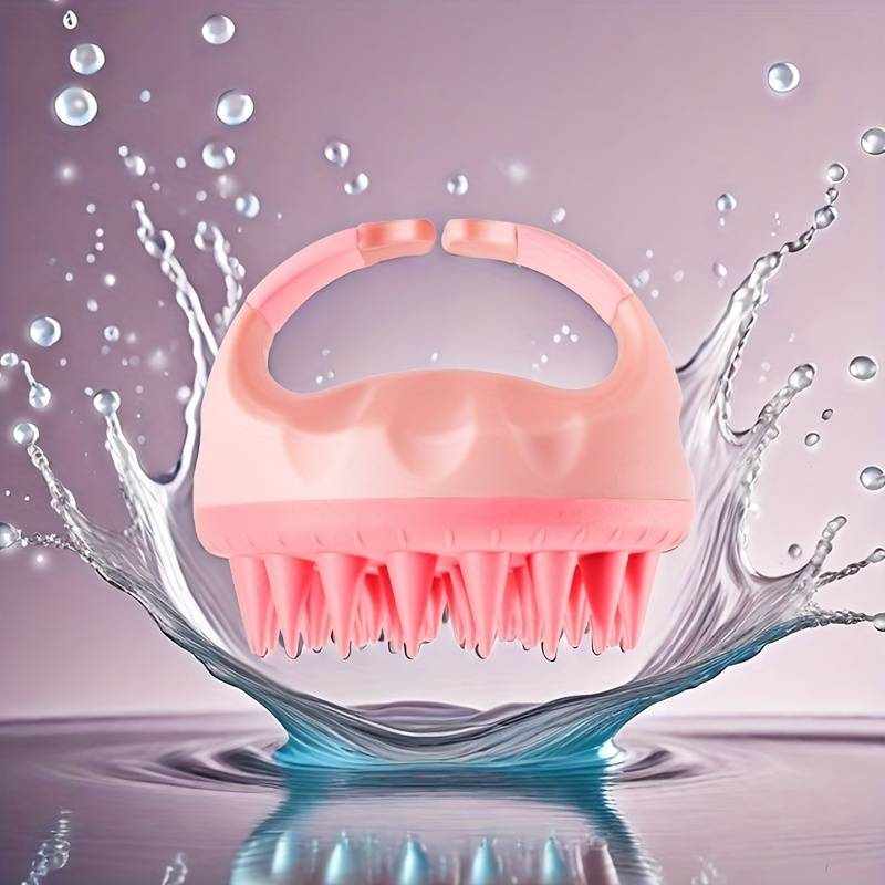Masajeador Cuero Cabelludo, Cepillo Pelo de Silicona para Champú y Masaje Cabeza - Rosa - imagen 2
