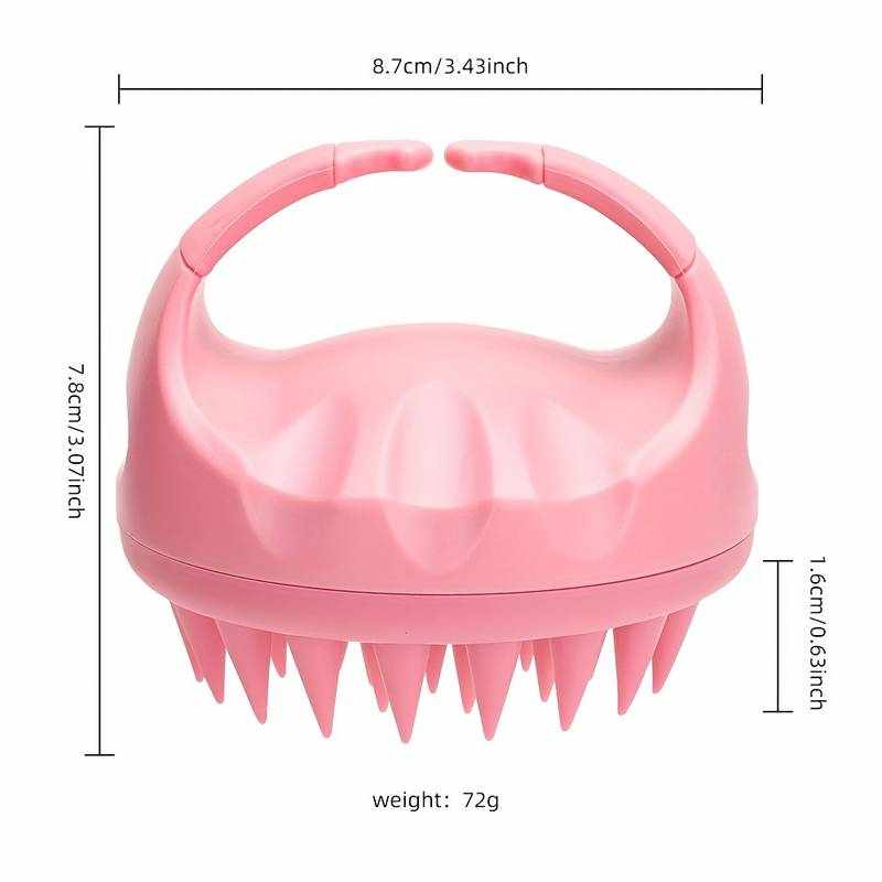 Masajeador Cuero Cabelludo, Cepillo Pelo de Silicona para Champú y Masaje Cabeza - Rosa - imagen 6