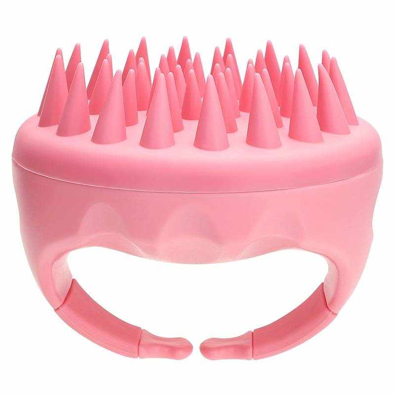 Masajeador Cuero Cabelludo, Cepillo Pelo de Silicona para Champú y Masaje Cabeza - Rosa - imagen 7