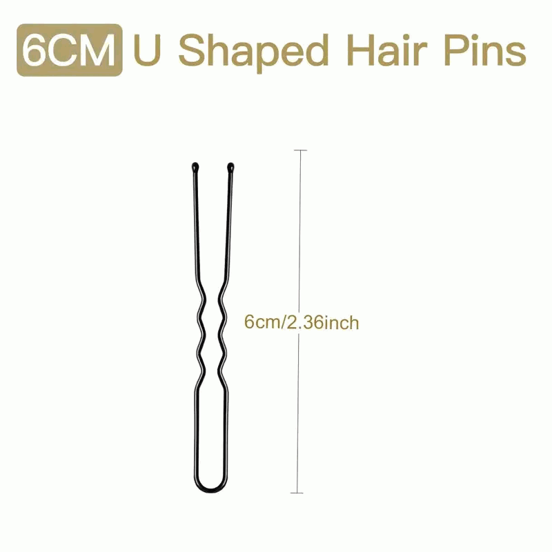 Horquillas de pelo en U - 100 unidades - Negro - 6 Cm - imagen 3
