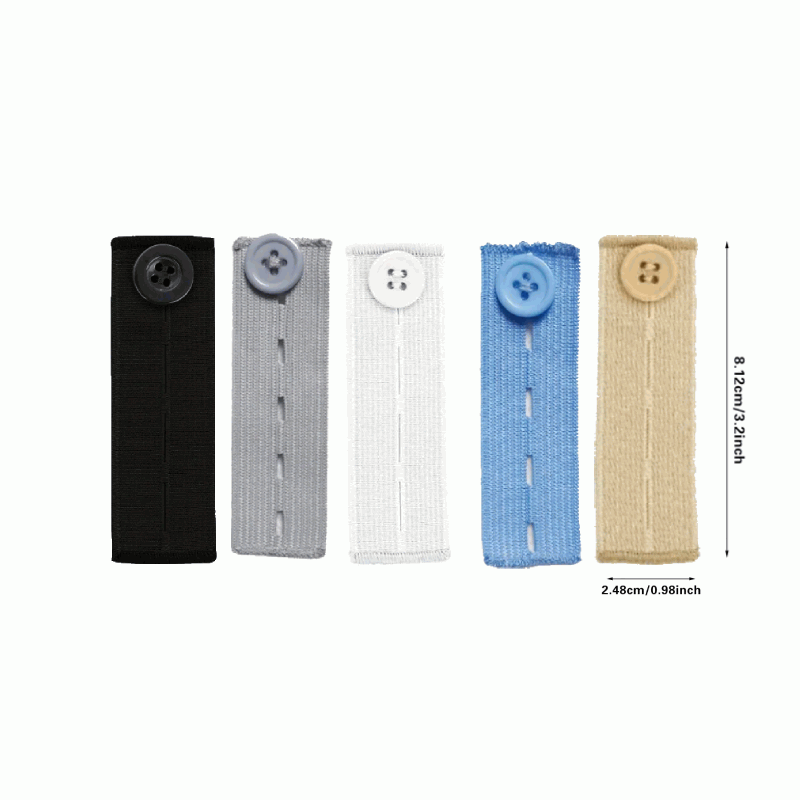 Extensor de botones para pantalones, Extensor de cintura ajustable, Extensor de botones elástico, Alargador de cintura - Blanco - imagen 2