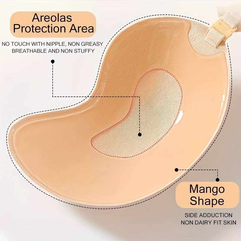 Sujetador invisible Adhesivo de Silicona Reutilizable, Copa C, Beige - imagen 3