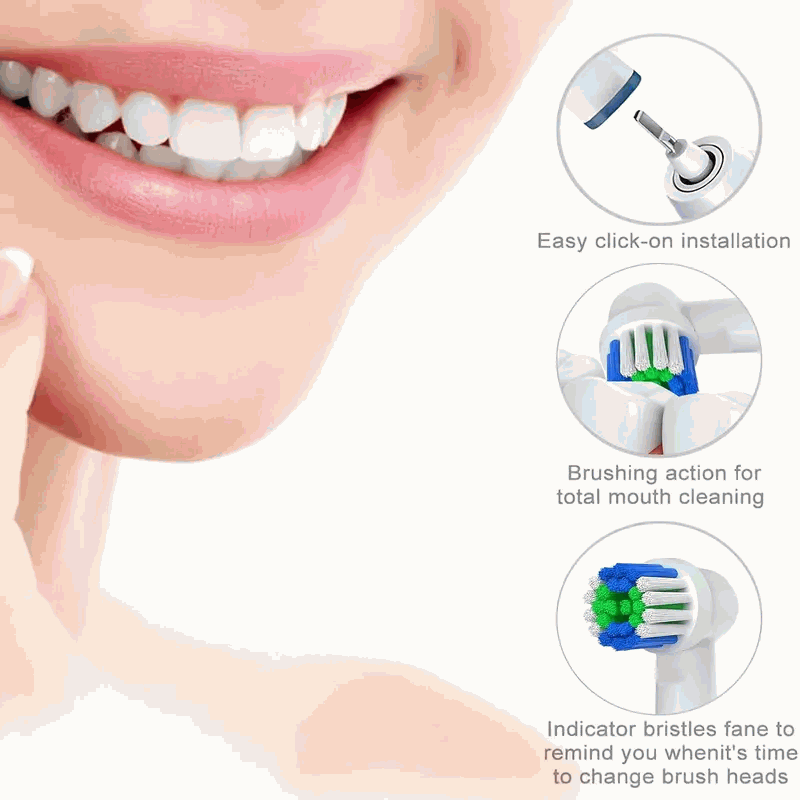 Set de 4 cabezales de repuesto para cepillos de dientes eléctricos compatibles con Oral-B - imagen 5