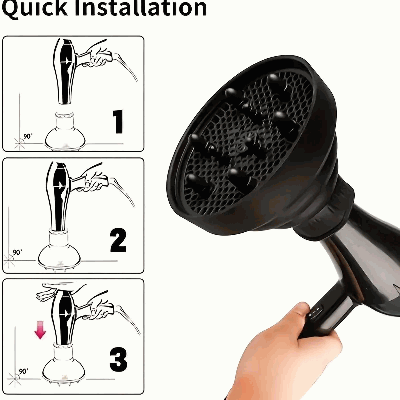 Difusor de pelo plegable universal para secador de pelo - Rosa - imagen 3