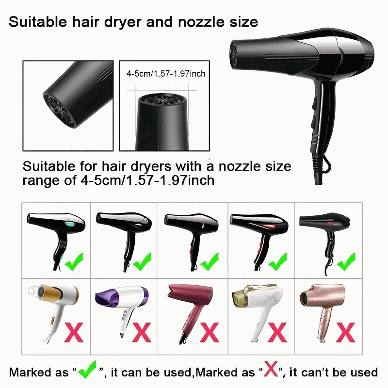 Difusor de pelo plegable universal para secador de pelo - Rosa - imagen 6