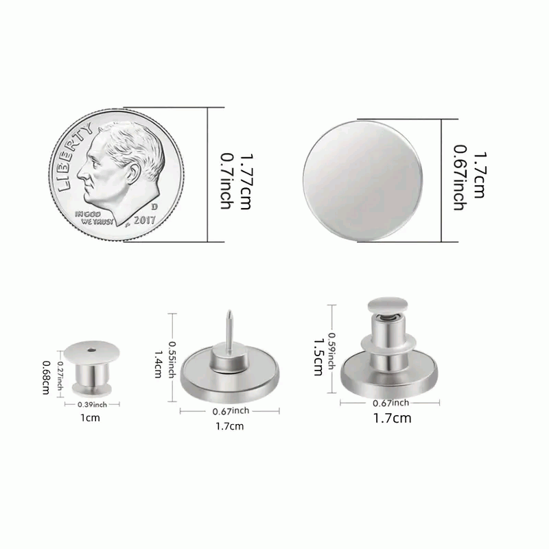 10 Botones Retráctiles de 17 mm para Pantalones Vaqueros - Cobre - imagen 2