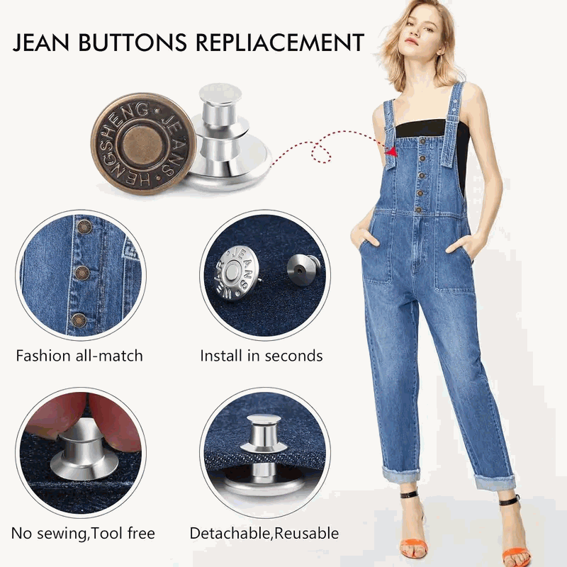 10 Botones Retráctiles de 17 mm para Pantalones Vaqueros - Cobre - imagen 4