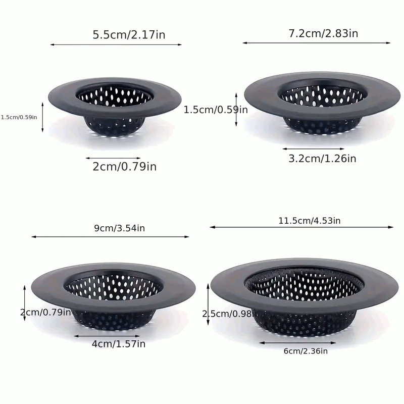Filtro de Acero Inoxidable para Desagüe de Baño y Cocina, Colador de Fregadero - 9 cm - Negro - imagen 2