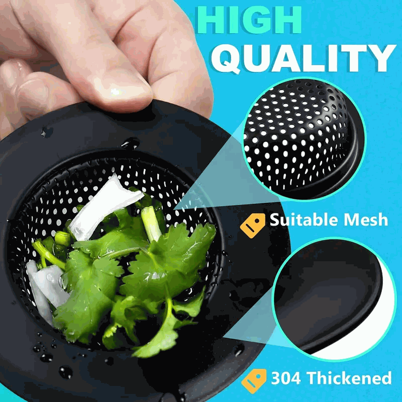 Filtro de Acero Inoxidable para Desagüe de Baño y Cocina, Colador de Fregadero - 11.5cm - Negro - imagen 6
