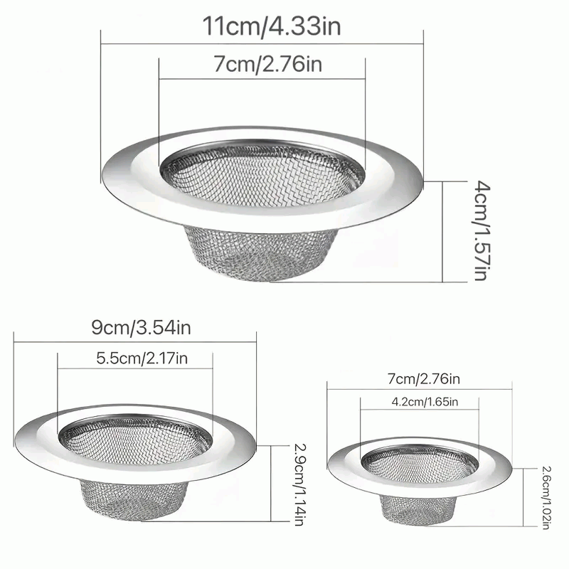 Filtro de Acero Inoxidable para Desagüe de Baño y Cocina, Colador de Fregadero - 9cm - Plateado - imagen 2