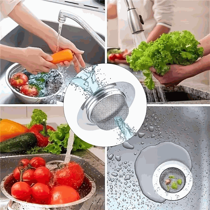 Filtro de Acero Inoxidable para Desagüe de Baño y Cocina, Colador de Fregadero - 9cm - Plateado - imagen 5