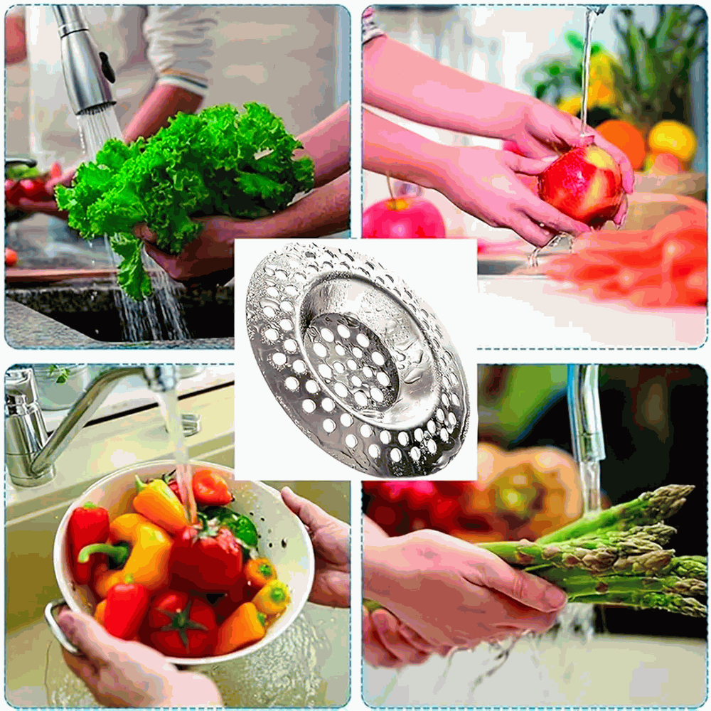 Filtro de Acero Inoxidable para Desagüe de Baño y Cocina, Colador de Fregadero - 7.3cm - 70 hoyos  - Plateado - imagen 6