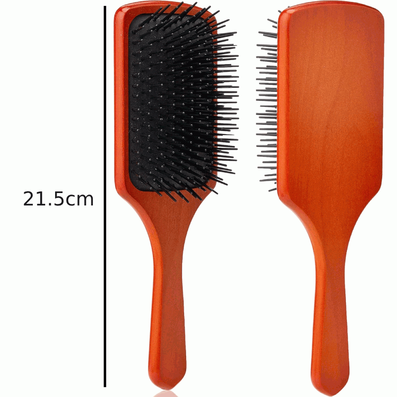 Cepillo Goma Rectangular con mango de madera - puas de plastico - Negro 21.5 cm - imagen 2