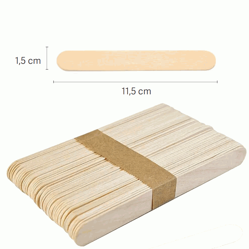 Espatula de madera para depilacion - 100 unidades - 11.5cm x 1.5cm - imagen 2
