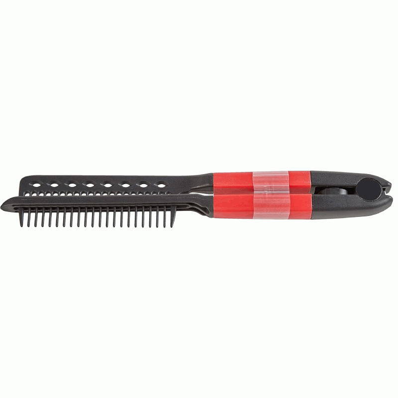 Peine profesional para alisado con plancha, Peine guía para plancha, 25cm, Negro