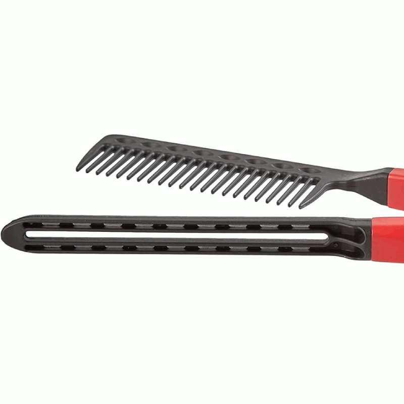 Peine profesional para alisado con plancha, Peine guía para plancha, 25cm, Negro - imagen 3