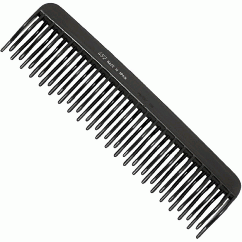 Peine Batidor Profesional Doble Púa de Plástico 18cm Negro - Unisex Adulto