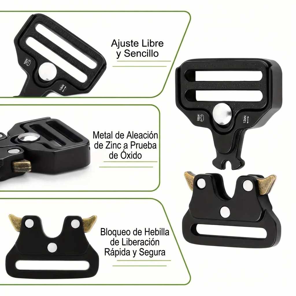 Hebilla de cinturón militar, Adaptable a Cinturones de hasta 40mm de Ancho - imagen 4