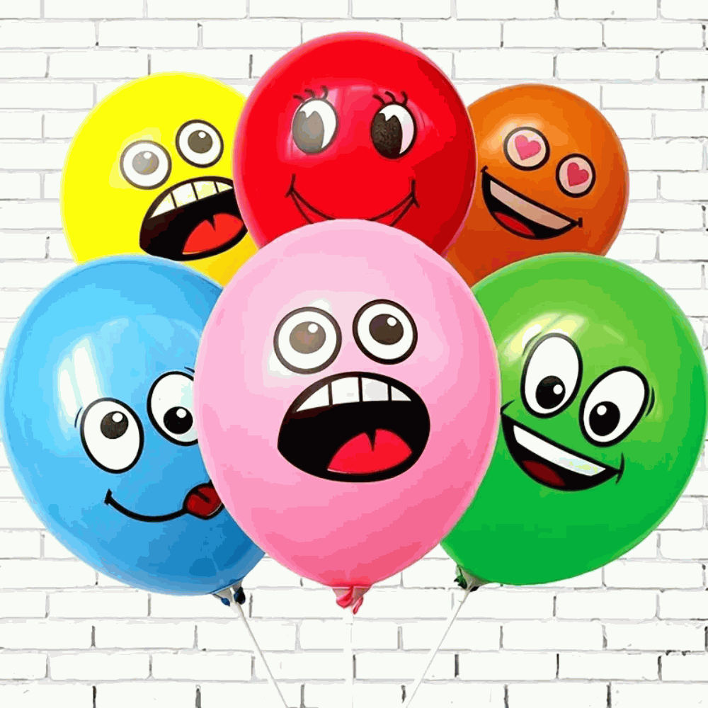 20 globos de látex de colores con caritas sonrientes, globos para fiestas infantiles, baby shower, bodas (colores surtidos) - imagen 4