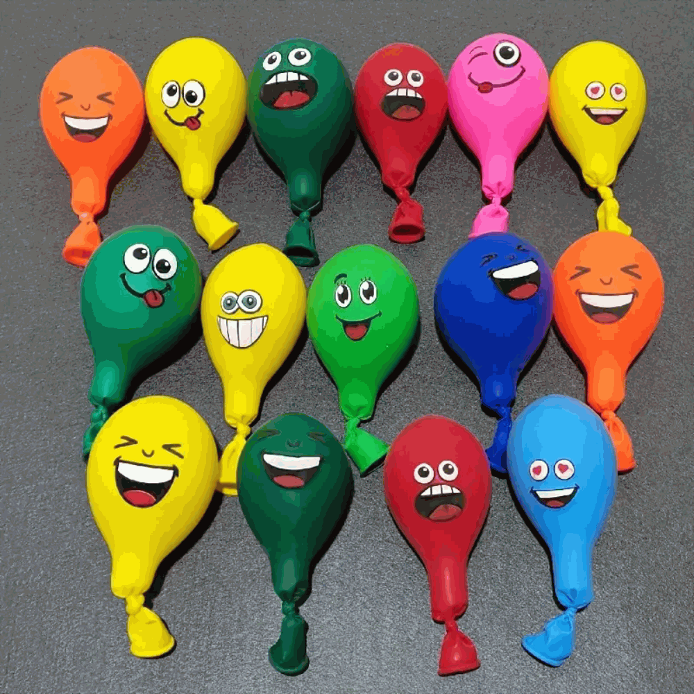 20 globos de látex de colores con caritas sonrientes, globos para fiestas infantiles, baby shower, bodas (colores surtidos) - imagen 5