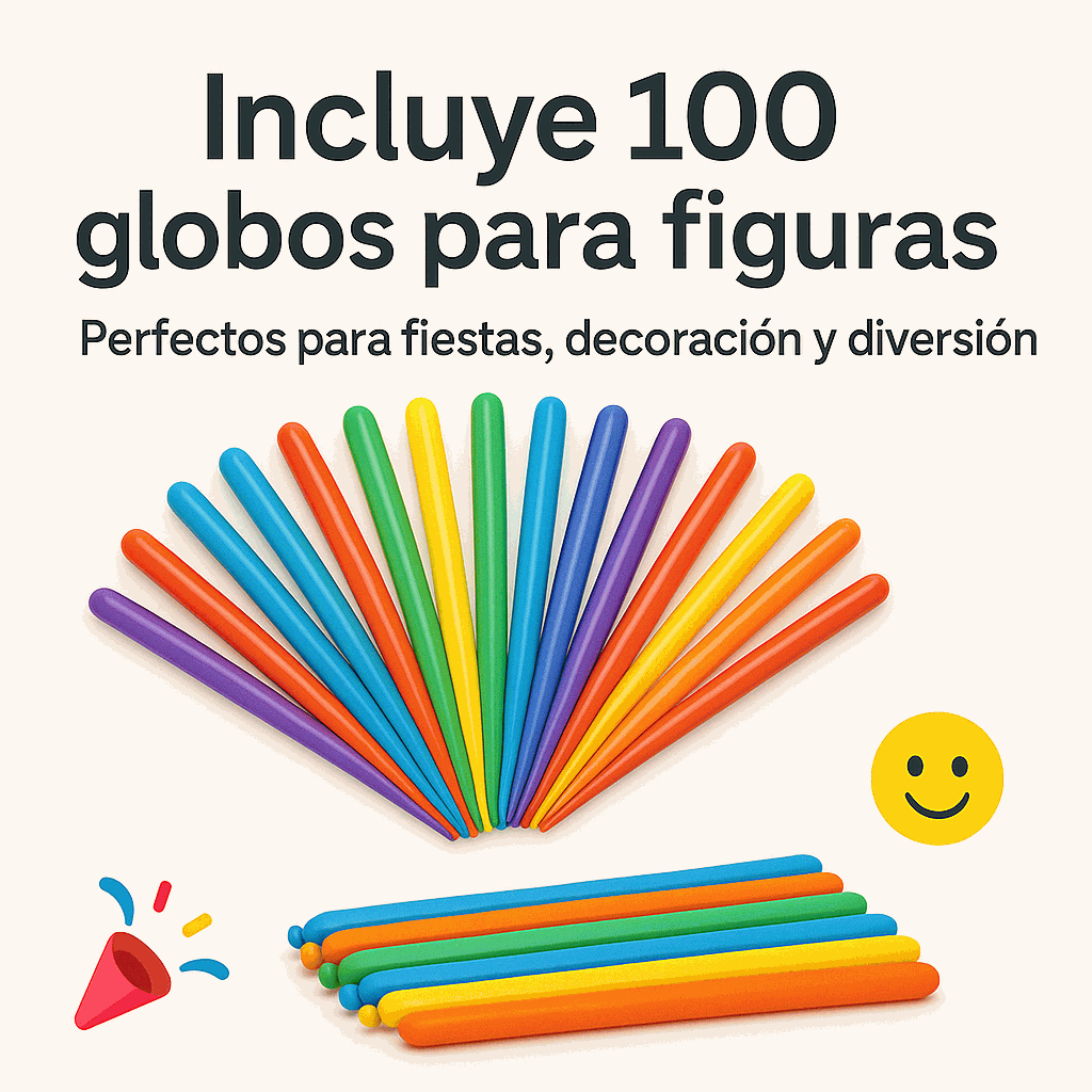 Globos Largos 100 unidades - Multicolor - Globos Mágicos y Moldeables DIY para Fiestas, Bodas y Cumpleaños - imagen 3
