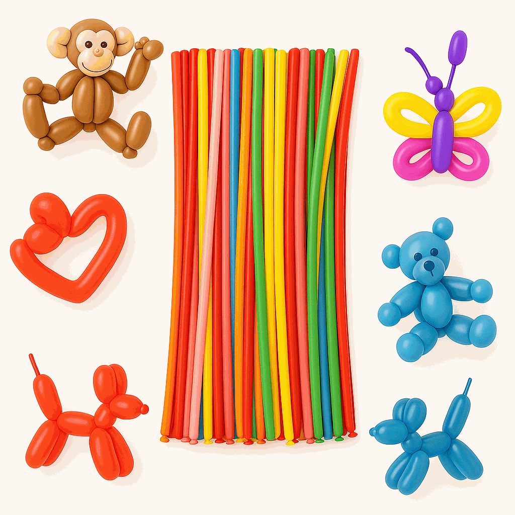 Globos Largos 100 unidades - Multicolor - Globos Mágicos y Moldeables DIY para Fiestas, Bodas y Cumpleaños
