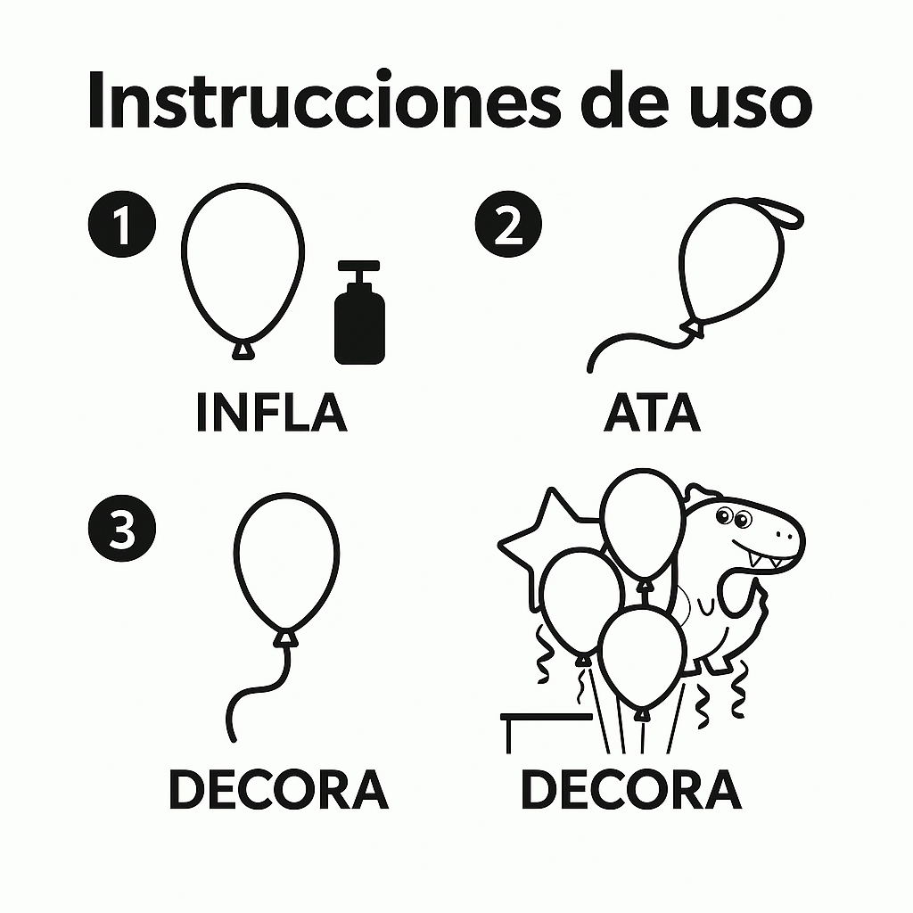 Set de Globos Dinosaurios, numero 2, Decoración Cumpleaños Infantiles – 7 Piezas - imagen 4