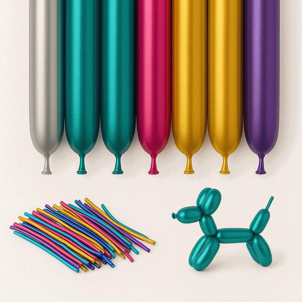 Globos Largos metalizados 25 unidades - Multicolor Metalizados - Globos Mágicos y Moldeables DIY para Fiestas, Bodas y Cumpleaños