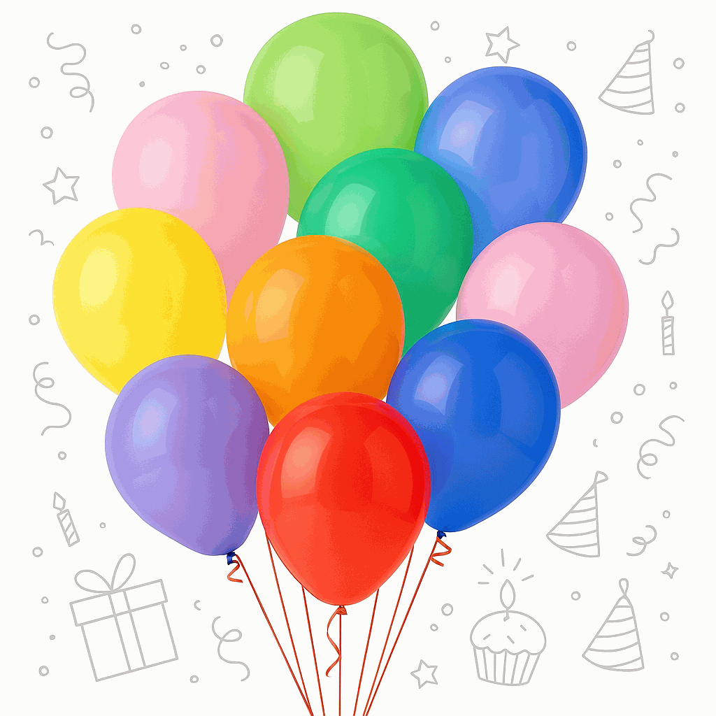 Globos de Cumpleaños Orgánicos 100 Piezas - 100% Látex Natural Biodegradable - Multicolor - 20 cm