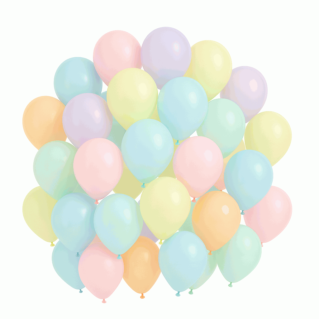 Globos de Cumpleaños Orgánicos 100 Piezas - 100% Látex Natural Biodegradable - Multicolor Pastel - 20 cm